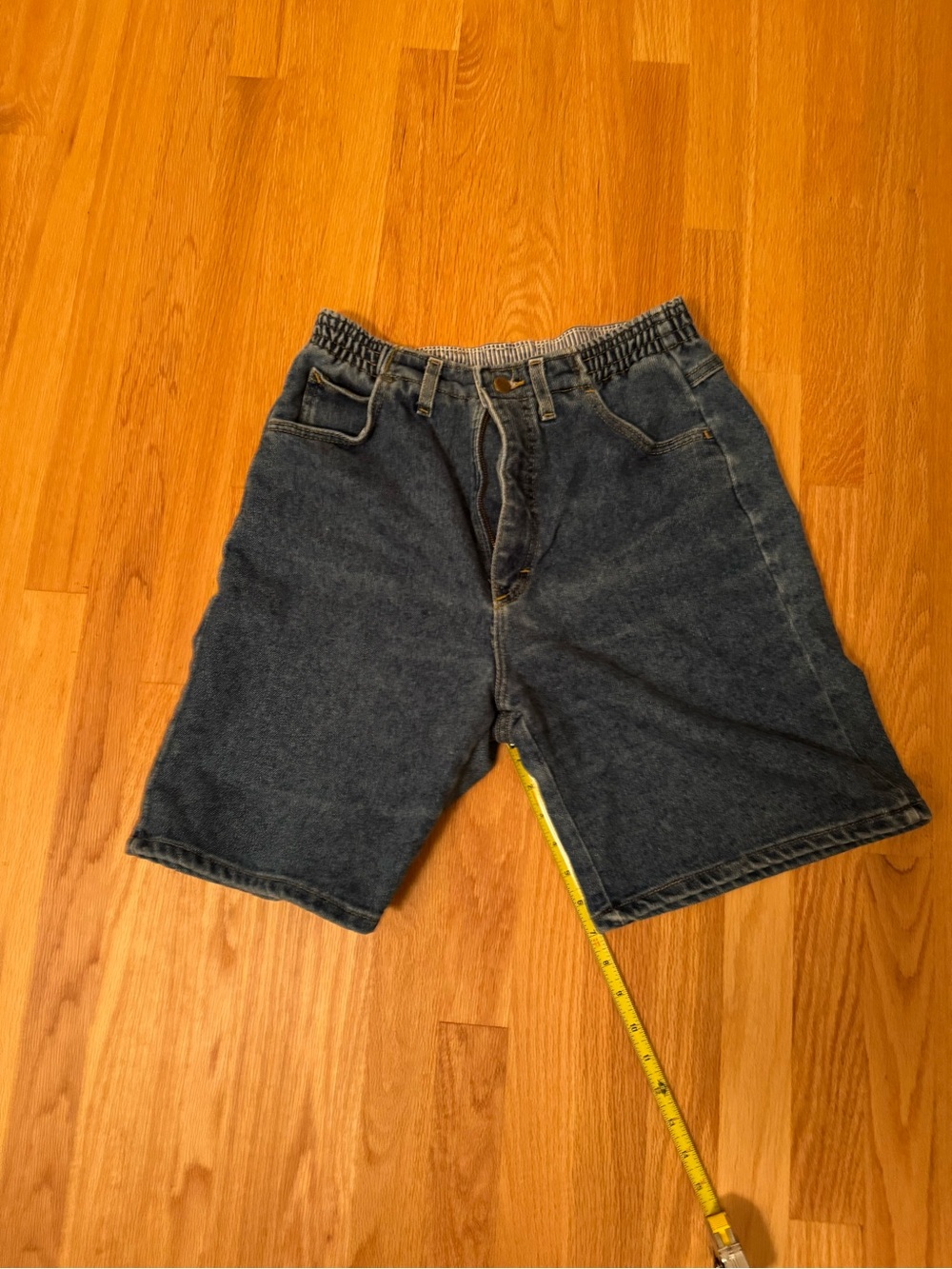 Vintage 90s L.L. Bean Casual Blue Denim Shorts with elastic waist 10